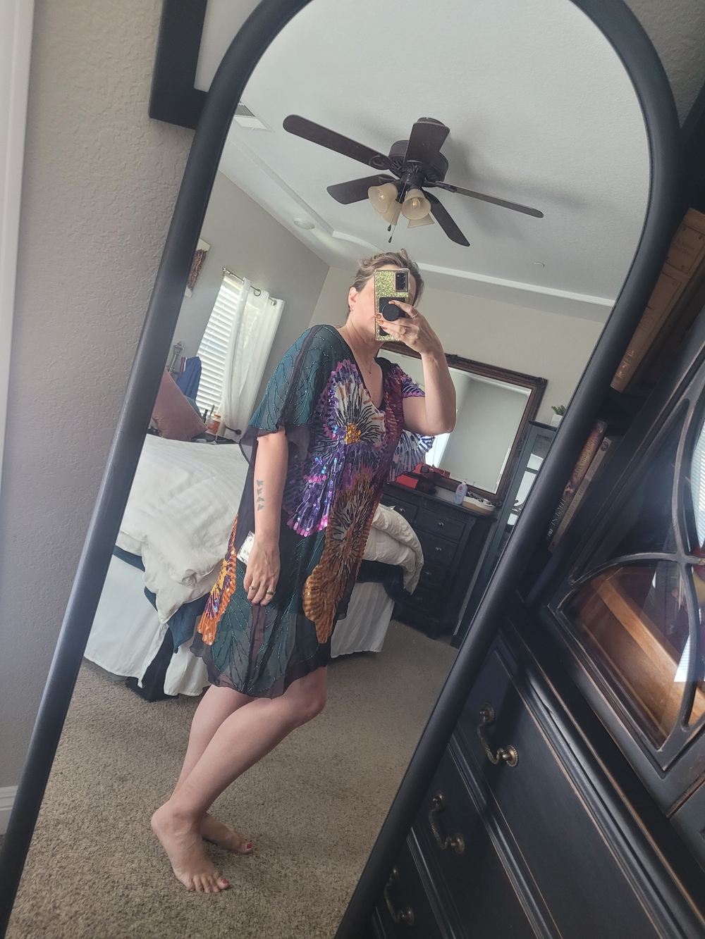 Free People Exploded Kaftan Mini-Dress Beaded - Picture 9 of 9